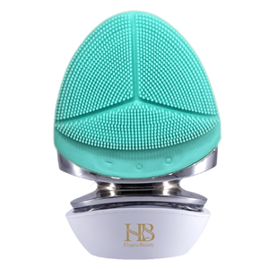Electric vibrating heating facial cleansing brush - green